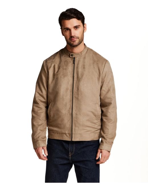 Weatherproof Natural Moto Microsuede Jacket for men