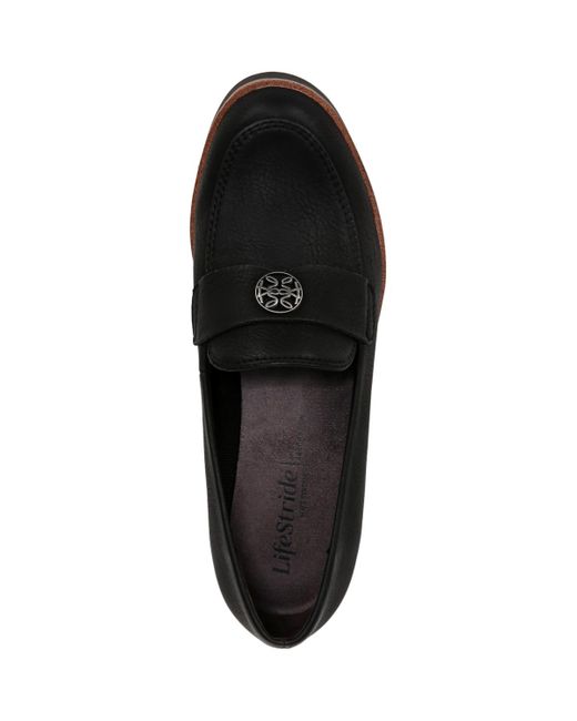 LifeStride Black Zed Wedge Slip On Loafers
