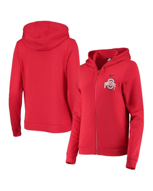 Nike Red Ohio State Buckeyes Varsity Fleece Full-zip Hoodie