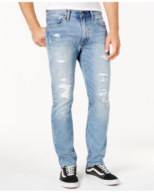Levi's Blue Men's 511tm Slim-fit Cropped Raw-hem Jeans for men
