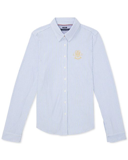 Tommy Hilfiger Cotton Striped Knit Shirt With Buttons And