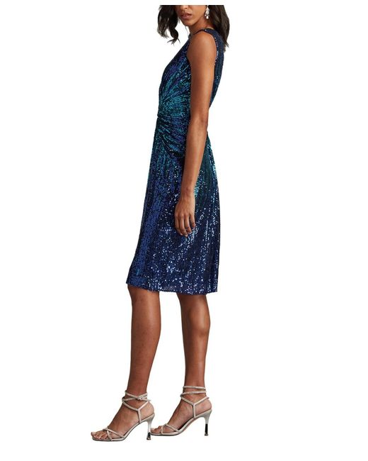 Tadashi Shoji Blue Solene Sequin Cocktail Dress
