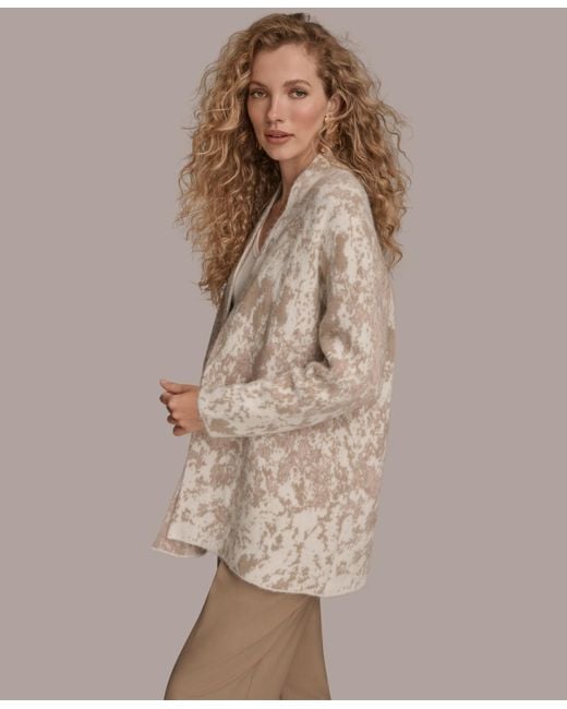 Donna Karan Natural Oversized Long Sleeve Cardigan
