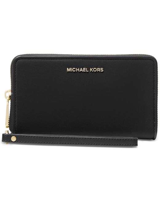 Michael Kors Black Michael Jet Set Large Flat Multifunction Nylon Phone Case