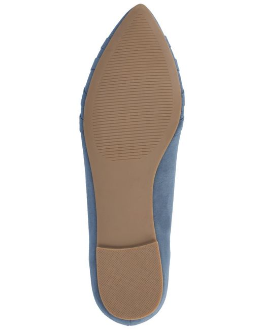 Journee Collection Blue Mindee Pointed Toe Flats