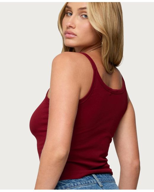 Edikted Red Basic Babe Tank Top