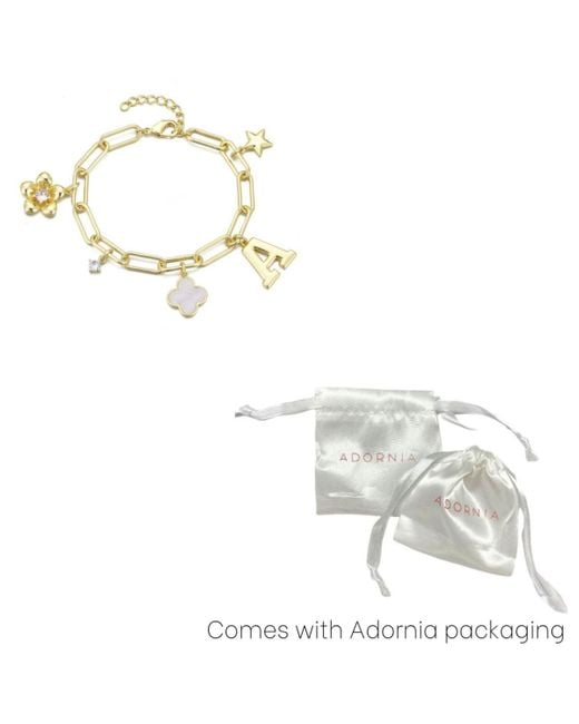 Adornia Metallic Gold Initial Chunky Charm Bracelet