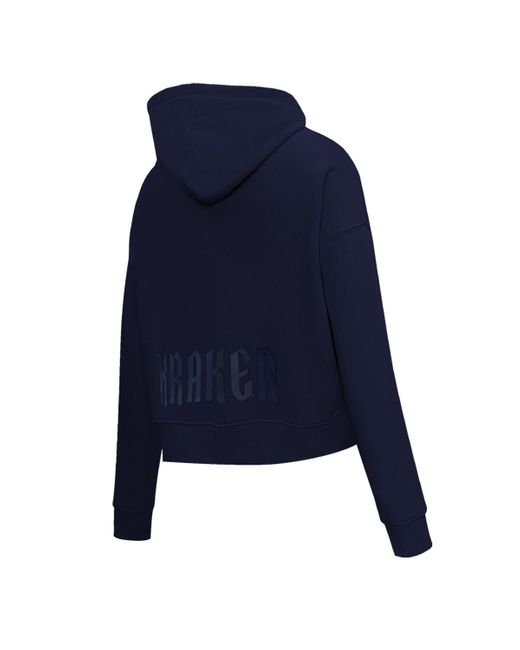 Pro Standard Deep Sea Blue Seattle Kraken Jewels Cropped Pullover Hoodie
