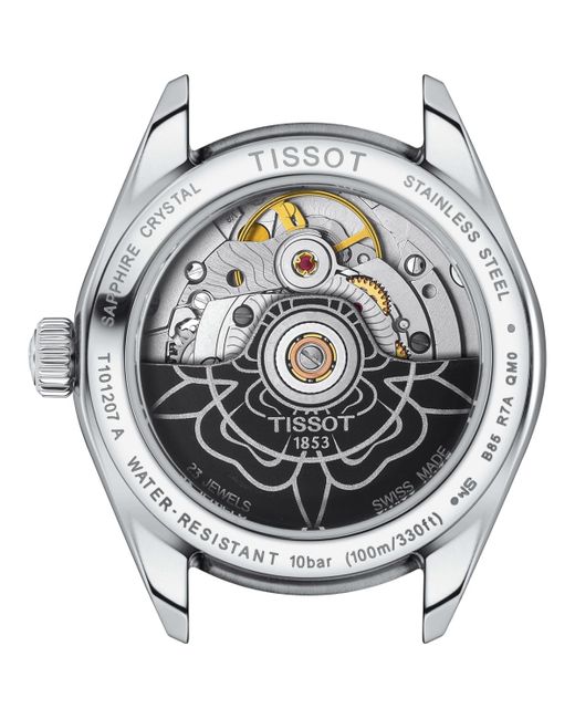 Tissot Gray Swiss Automatic Pr 100 Stainless Steel Bracelet Watch 33mm