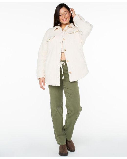Roxy White Overlander Solid Button-up Jacket