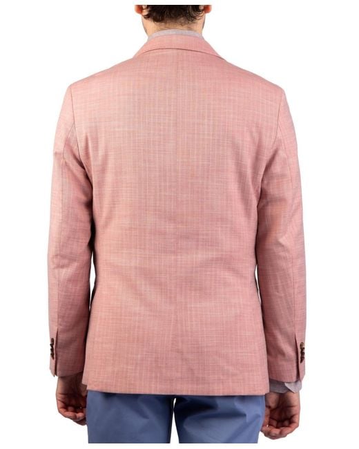 Tailorbyrd Pink Men Solid Dobby Sport Coat for men