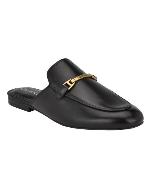 Calvin Klein Black Sidoll Almond Toe Slip-on Casual Loafers