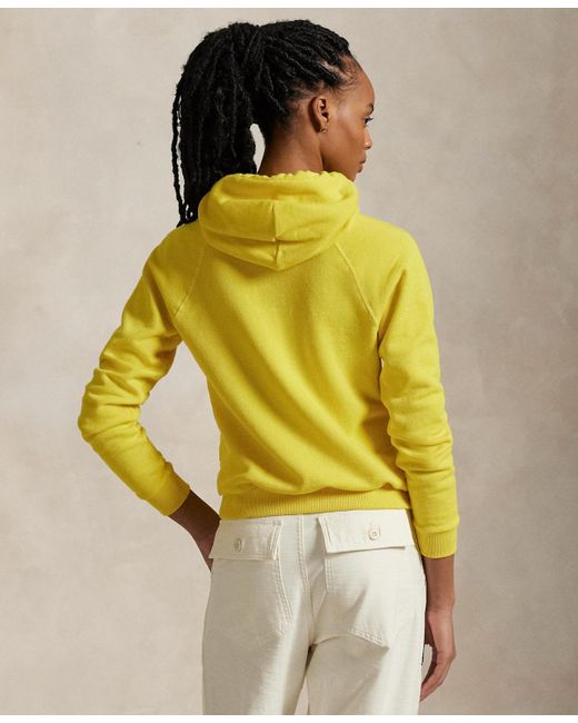 Polo Ralph Lauren Yellow Shrunken Fit Fleece Hoodie Sweatshirt