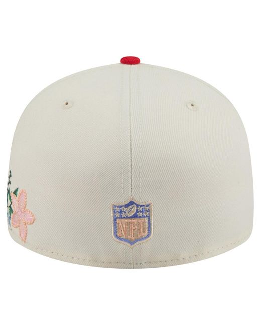 KTZ Multicolor Cream/red Kansas City Chiefs Tonal Floral 59fifty Fitted Hat for men