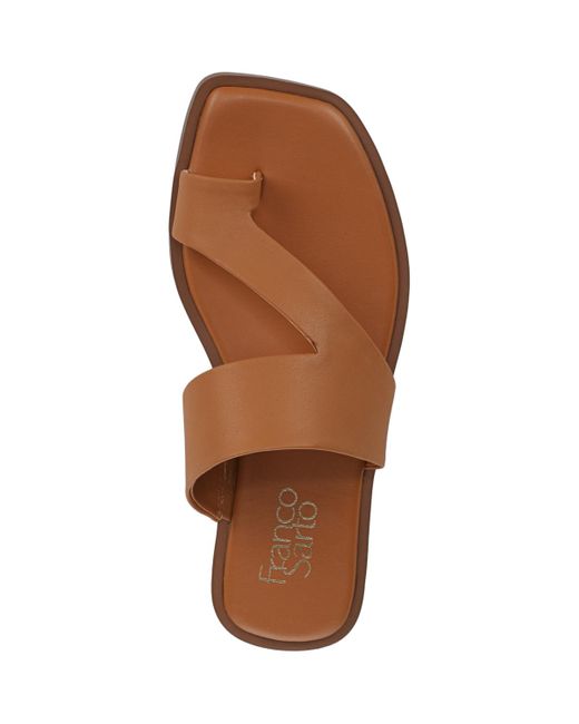 Franco Sarto Brown Monalee Toe Loop Slide Sandals