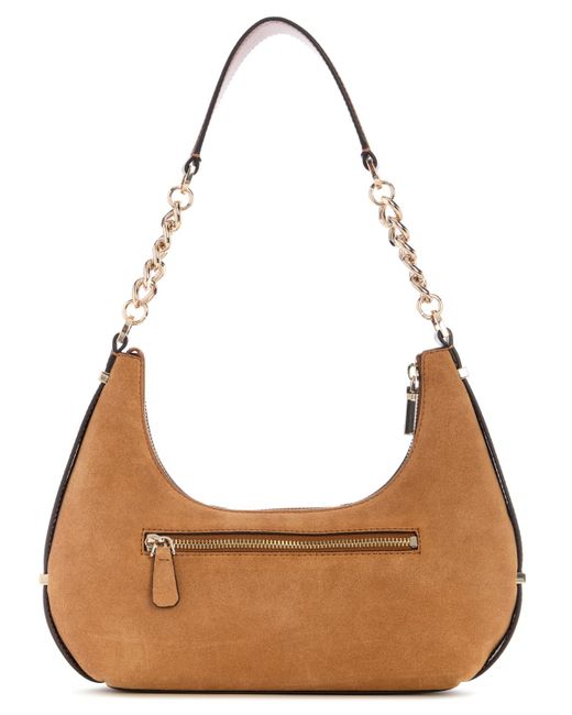 Guess Brown Erenia Top Zip Shoulder Bag