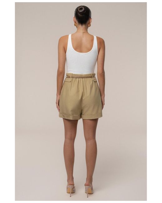 JLUXLABEL Natural Belted Cargo Shorts