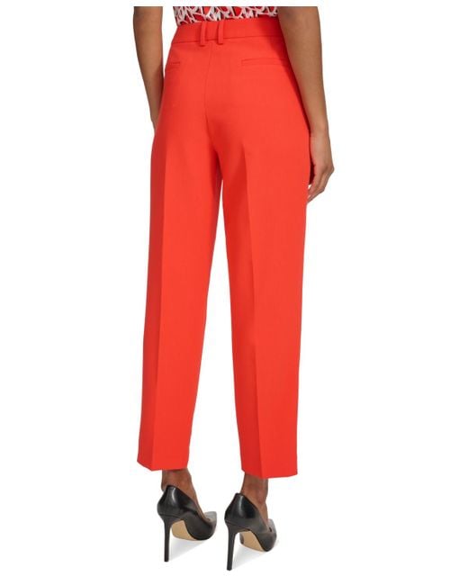 Karl Lagerfeld Red Mid-rise Extended-tab Pants