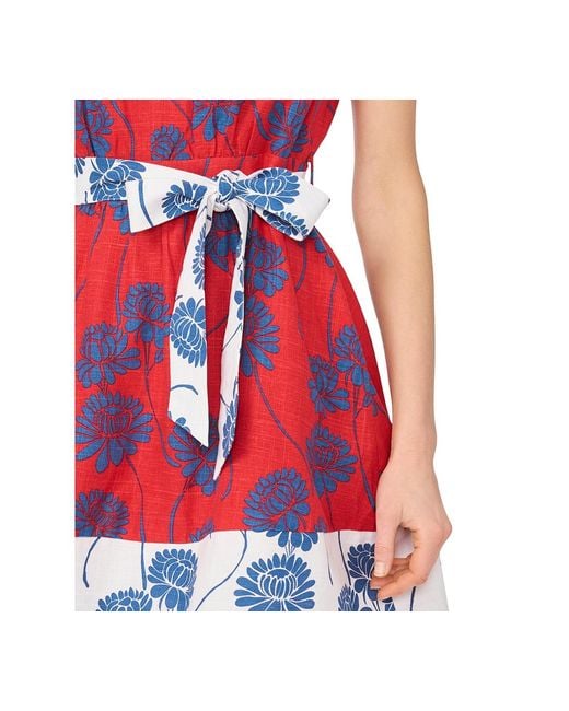 1 state pleated dress 1.STATE Pleated Bodice Sleeveless Dress in Red