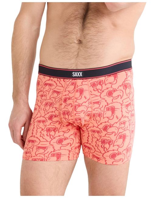 Saxx Underwear Co. Red Daytripper Relaxed-fit Moisture-wicking Printed Boxer Briefs for men