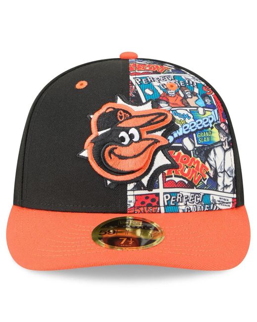 KTZ Multicolor Black/orange Baltimore Orioles 2025 Mlb Diamond Hero Edition Low Profile 59fifty Fitted Hat for men