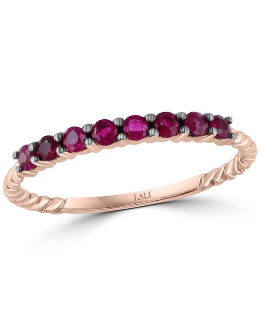 Lali Jewels Purple Ruby Stack Ring (1/3 Ct. T.w.) In 14k Rose Gold