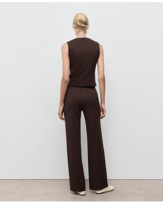 Mango Brown Fitted Zip-up Top