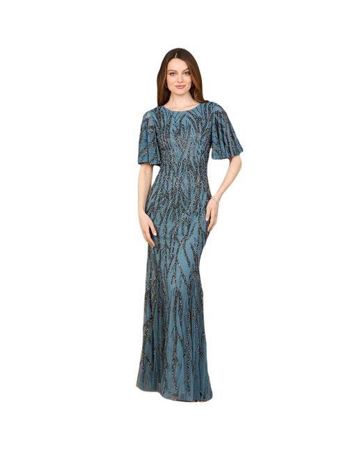 Lara Blue Beaded Gown