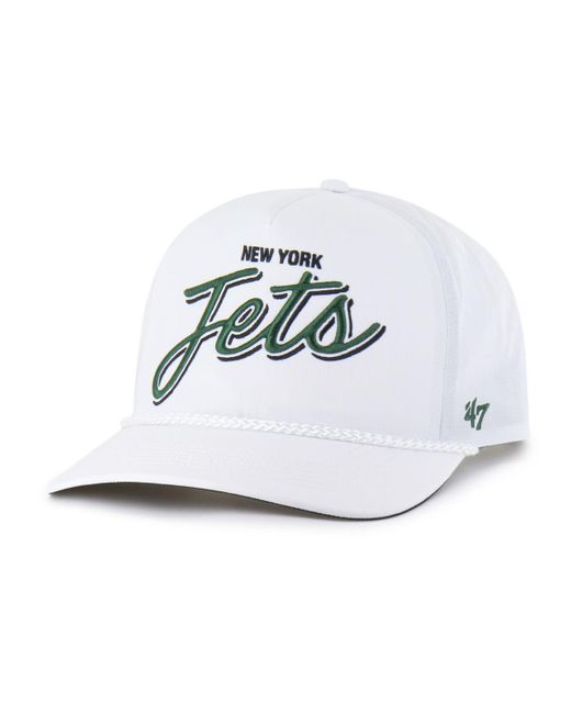 '47 White New York Jets Brrr Fairway Hitch Adjustable Hat