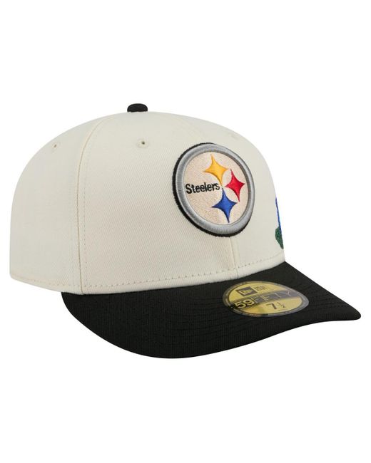 KTZ Gray Cream/black Pittsburgh Steelers Tonal Floral 59fifty Fitted Hat for men
