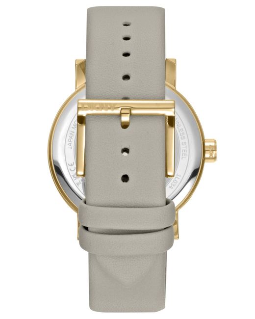 DKNY Metallic Soho Maxi Brown Leather Strap Watch