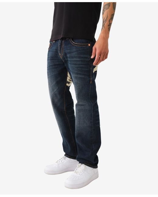 True Religion Black Ricky No Flap Big T Painted Horseshoe Straight Jean for men