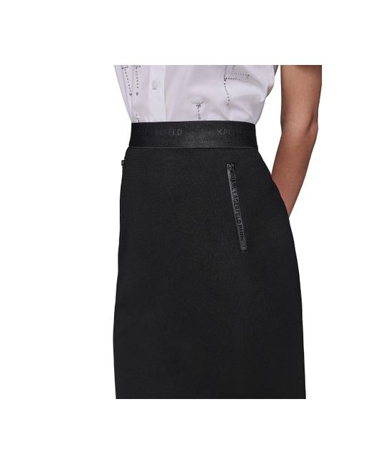 Karl Lagerfeld Black Compression Pull-on Pencil Skirt