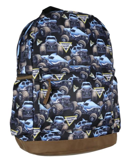MONSTER JAM Blue Backpack All-over Print Megalodon Truck Design School Book Bag
