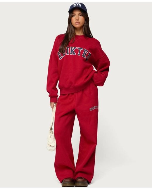 Edikted Red Major Sweatpants