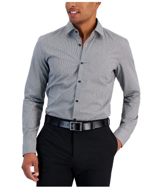 HUGO Gray By Boss Slim-fit Kenno Dress Shirt for men