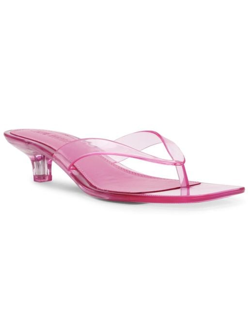 Steve Madden Pink Tracie-j Kitten-heel Jelly Thong Sandals
