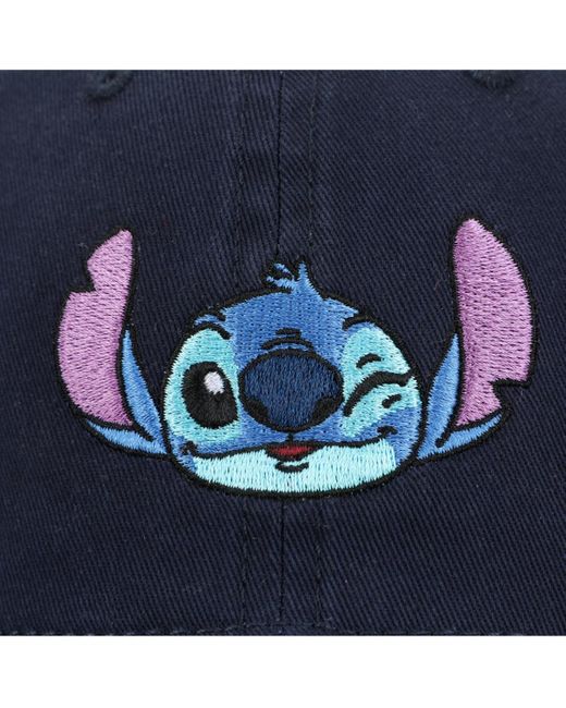 Disney Blue Embroidered Stitch Navy Unstructured Baseball Hat