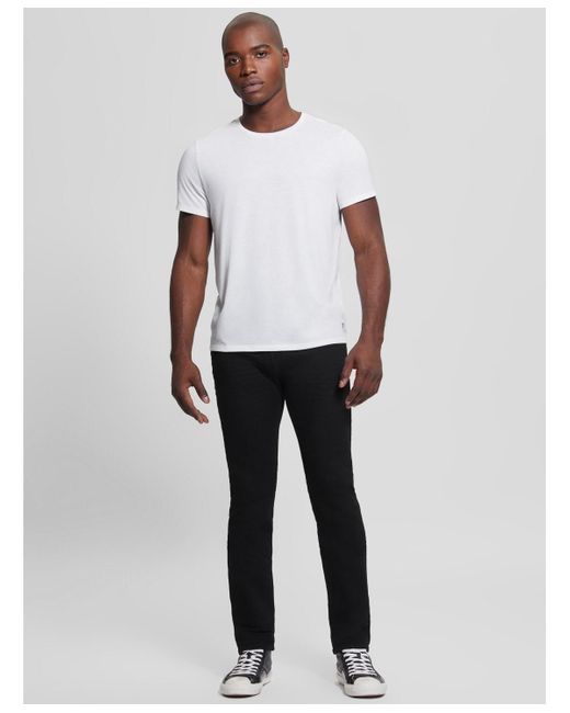 Guess Black Eco Davis Wash Slim Straight Jeans for men