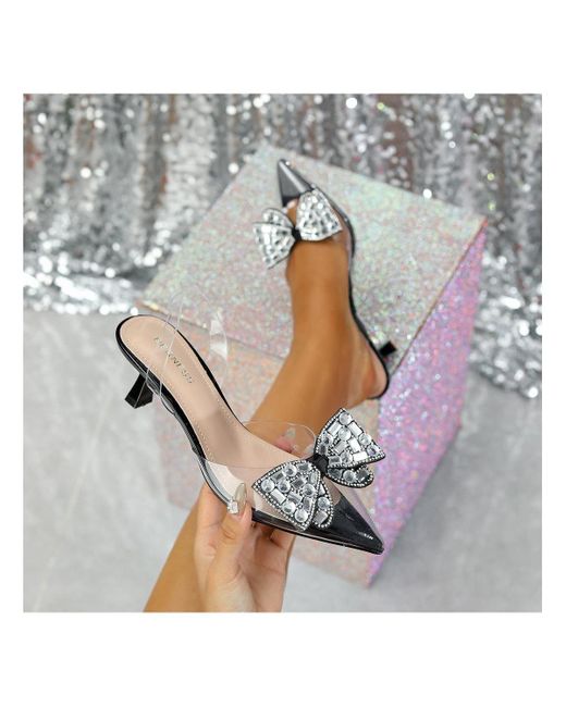 BERNESS White Maxi88 Clear Upper Kitten Heels