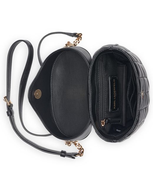 Karl Lagerfeld Black Lafayette Leather Crossbody Bag