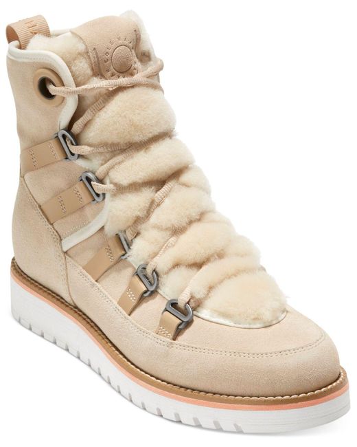 Cole Haan Zerogrand Luxe Laceup Hiker Boots in Natural Lyst