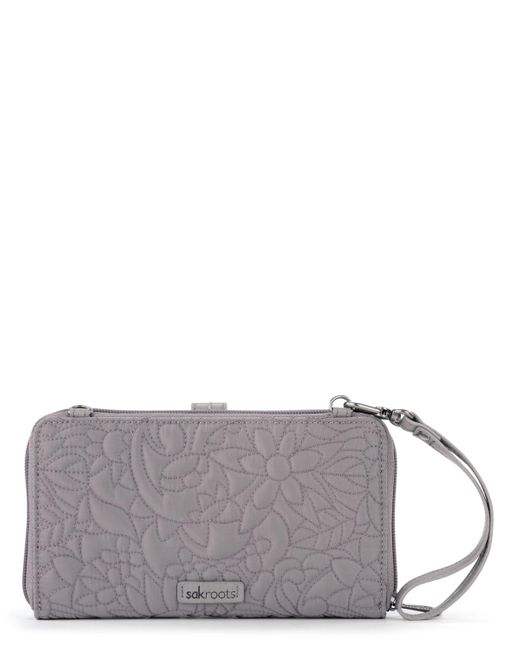 Sakroots Gray Recycled Smartphone Crossbody Wallet