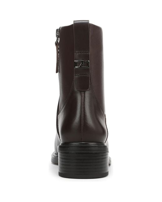 Franco Sarto Brown Gracely Block Heel Zip Short Boots