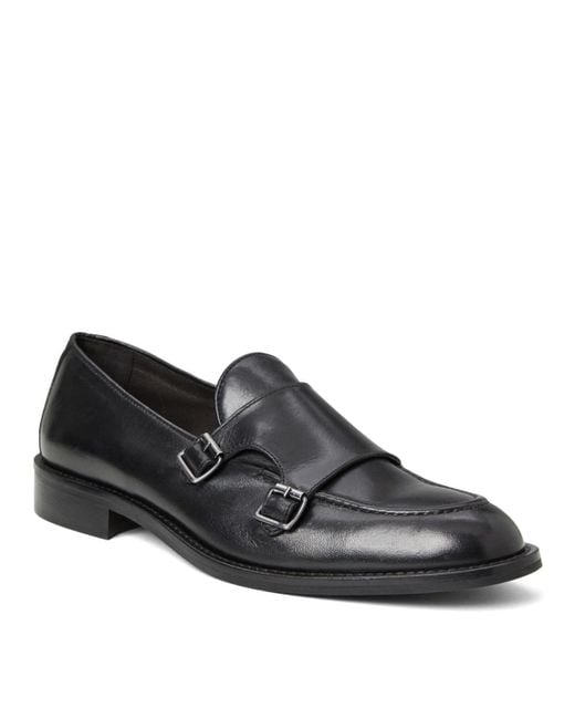 M by Bruno Magli Black Blake Double Monk Dress Shoe for men