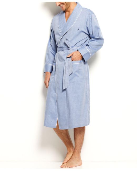 Nautica Cotton Captain's Herringbone Robe in Blue for Men - Save 22% - Lyst