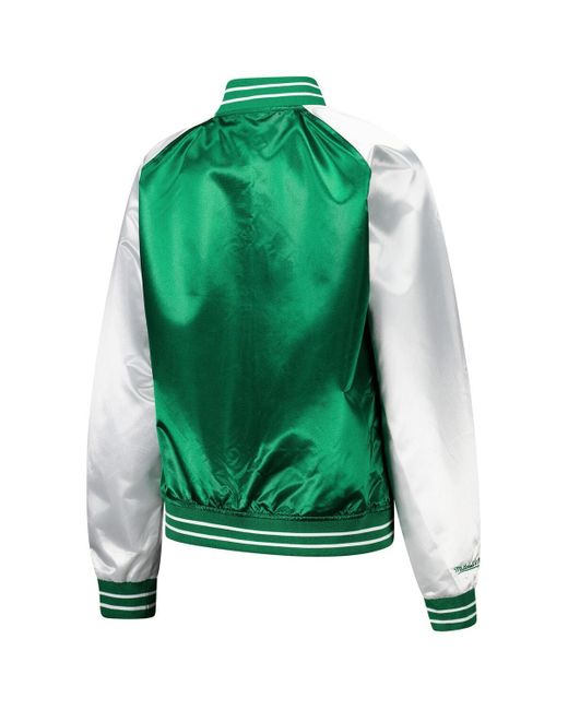 Mitchell & Ness Green New York Jets Team 2.0 Satin Raglan Full-snap Jacket