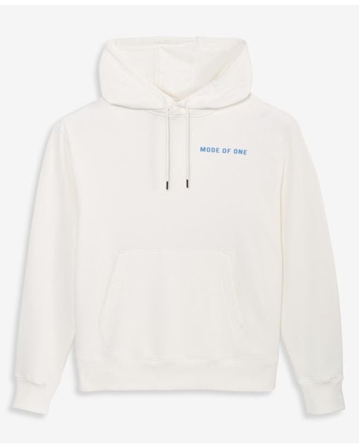 Mode Of One White Relaxed-fit Control Graphic-print Pullover Hoodie for men