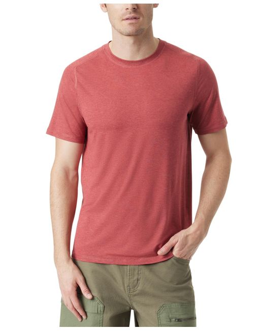 BASS OUTDOOR Red Micro Tech Performance T-shirt for men