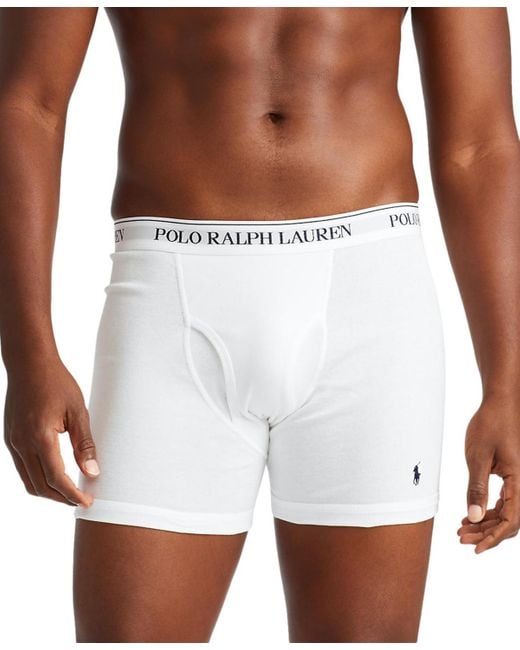 Polo Ralph Lauren 3pack. Classic Cotton Boxer Briefs in White for Men